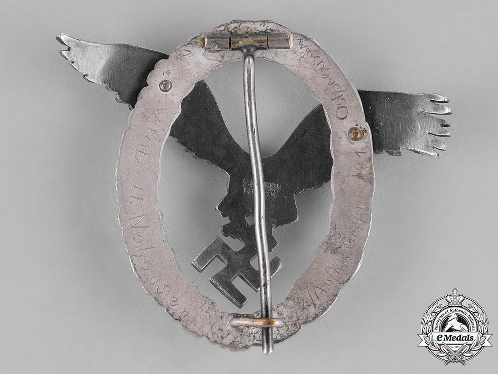 germany,_luftwaffe._a_pilot’s_badge,_by_c._e._juncker,_named,_c.1937_c18-031716