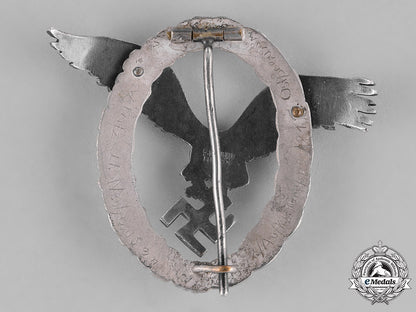 germany,_luftwaffe._a_pilot’s_badge,_by_c._e._juncker,_named,_c.1937_c18-031716