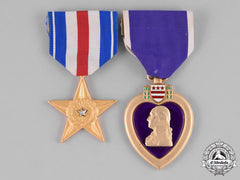 United States. A Silver Star And Purple Heart Pair To M. Olander