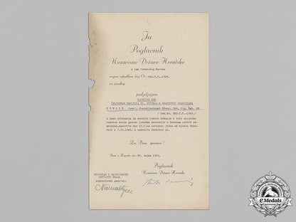 croatia._a_preliminary_award_document(_vorschlag),_to_oberstleutnant_josef_remold,_signed_by_a._pavelić_c18-032615