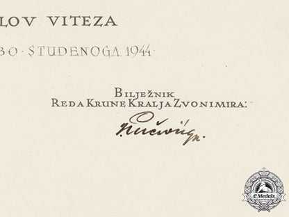 croatia._an_award_document_of_the_king_zvonimir_order,_grand_cross,_to_a_german_general_gerhard_hoffmann_c18-032628