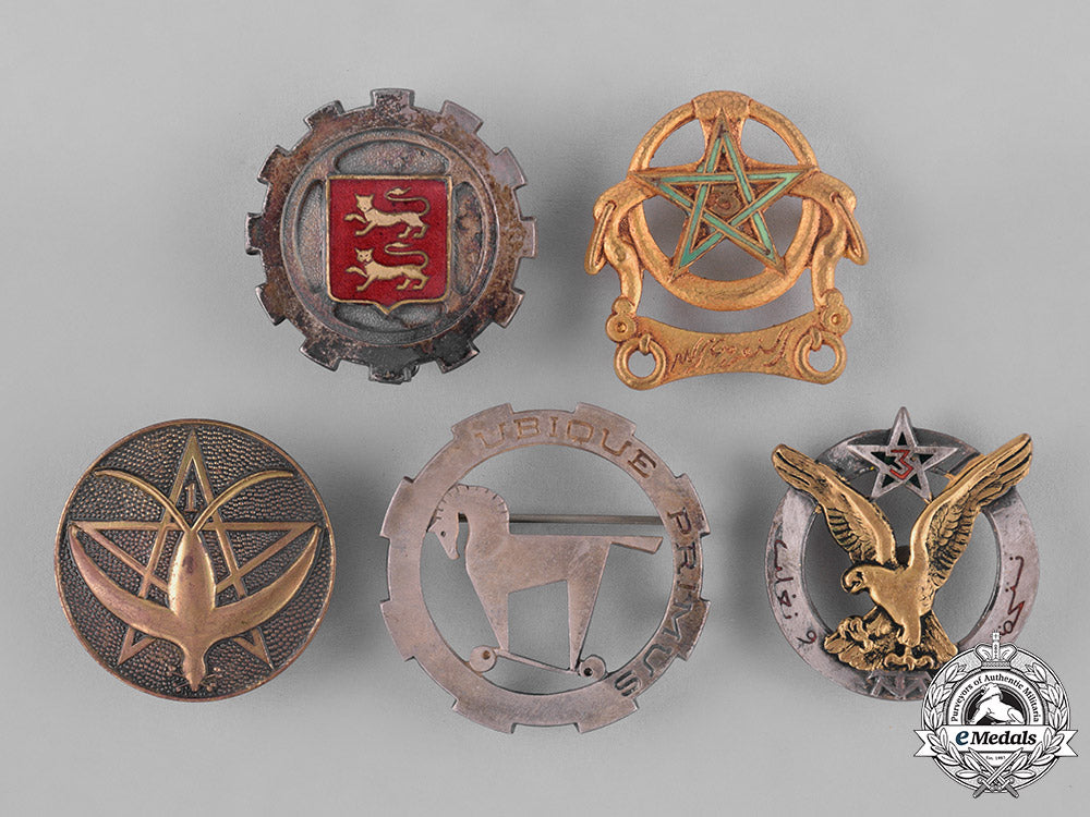france,_republic.sixteen_military_moroccan_overseas_service_regimental_badges_c18-032631_1_2_1_1