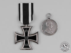 Austria And Germany, Imperial. A Grouping Of A Silver Austrian Bravery Medal, Second Class, And A 1914 Iron Cross, Second Class