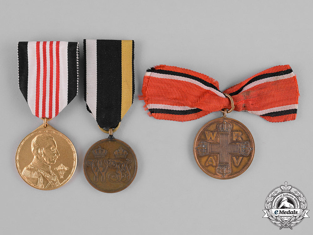 prussia_and_austria,_imperial._a_group_of_three_commemorative_medals_c18-033855