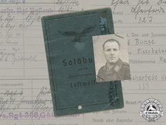 Germany, Luftwaffe. The Soldbuch Of Radio Operator Nco Heinrich Bunse (Kvk2