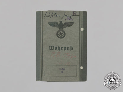 germany,_luftwaffe/_ss._a_wehrpaß_to_luftwaffe_signals_obergefreiter,_later_ss-_totenkopf_guard_in_kzs_mittelbau_and_sachsenhausen_c18-034252