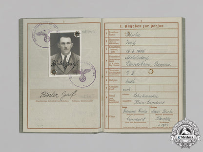 germany,_luftwaffe/_ss._a_wehrpaß_to_luftwaffe_signals_obergefreiter,_later_ss-_totenkopf_guard_in_kzs_mittelbau_and_sachsenhausen_c18-034254