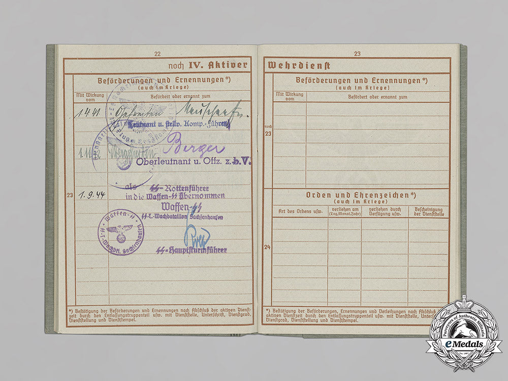 germany,_luftwaffe/_ss._a_wehrpaß_to_luftwaffe_signals_obergefreiter,_later_ss-_totenkopf_guard_in_kzs_mittelbau_and_sachsenhausen_c18-034260
