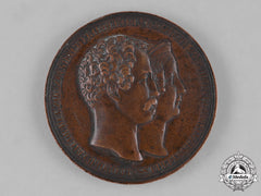 Anhalt, Duchy. An 1843 Leopold Iv Frederick & Frederica Wilhelmina 25Th Wedding Anniversary Medal