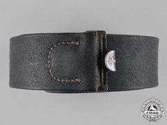 Germany, Wehrmacht. A Black Leather Belt By Overhoff & Cie.
