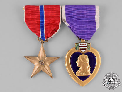united_states._a_second_war_bronze_star_medal_and_purple_heart,_to_walter_george_schacht,_united_states_army,_wounded_during_the_battle_of_metz,_october1944_c18-034839
