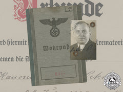 Germany, Third Reich. A Wehrpaß And Document Grouping Of Wilhelm Peters