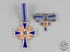 Germany, Third Reich. An Honour Cross Of The German Mother, Gold Grade With Miniature By Wilhelm Deumer