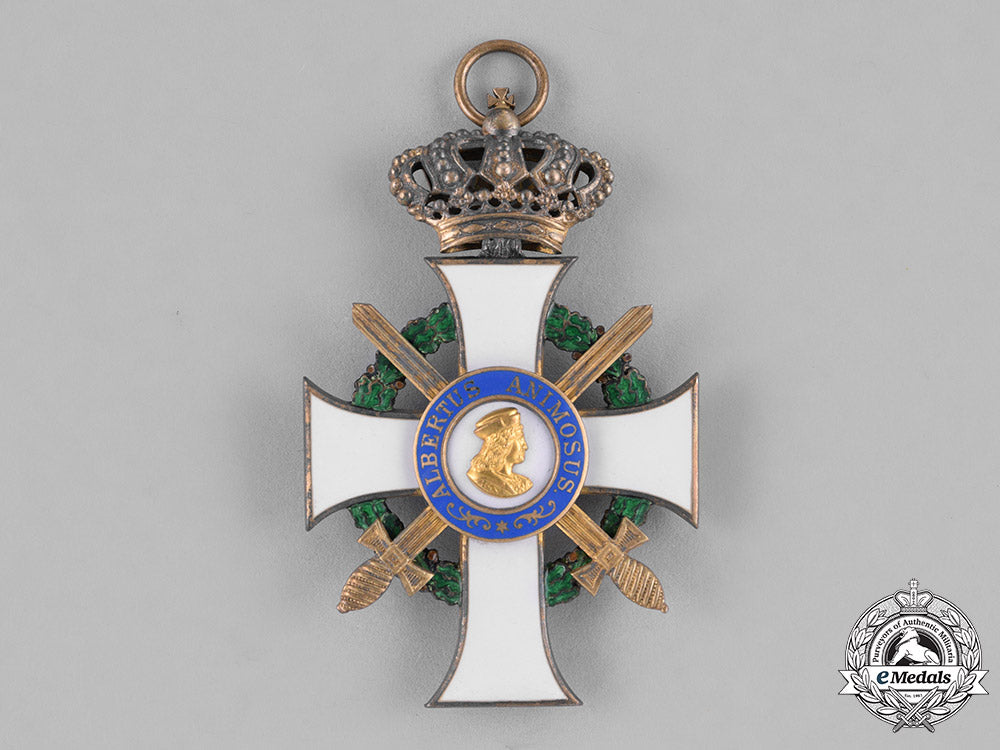 saxony,_kingdom._an_albrecht_order,_i_class_knight_with_crown&_swords,_by_g.a._scharffenberg,_c.1914_c18-036561