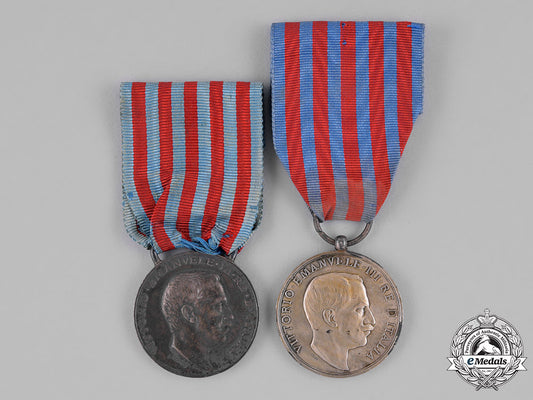 italy,_kingdom._two_campaign_medals_c18-036635