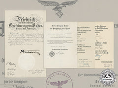Germany, Heer. The First And Second War Award Documents Of Major Felix Spiegel