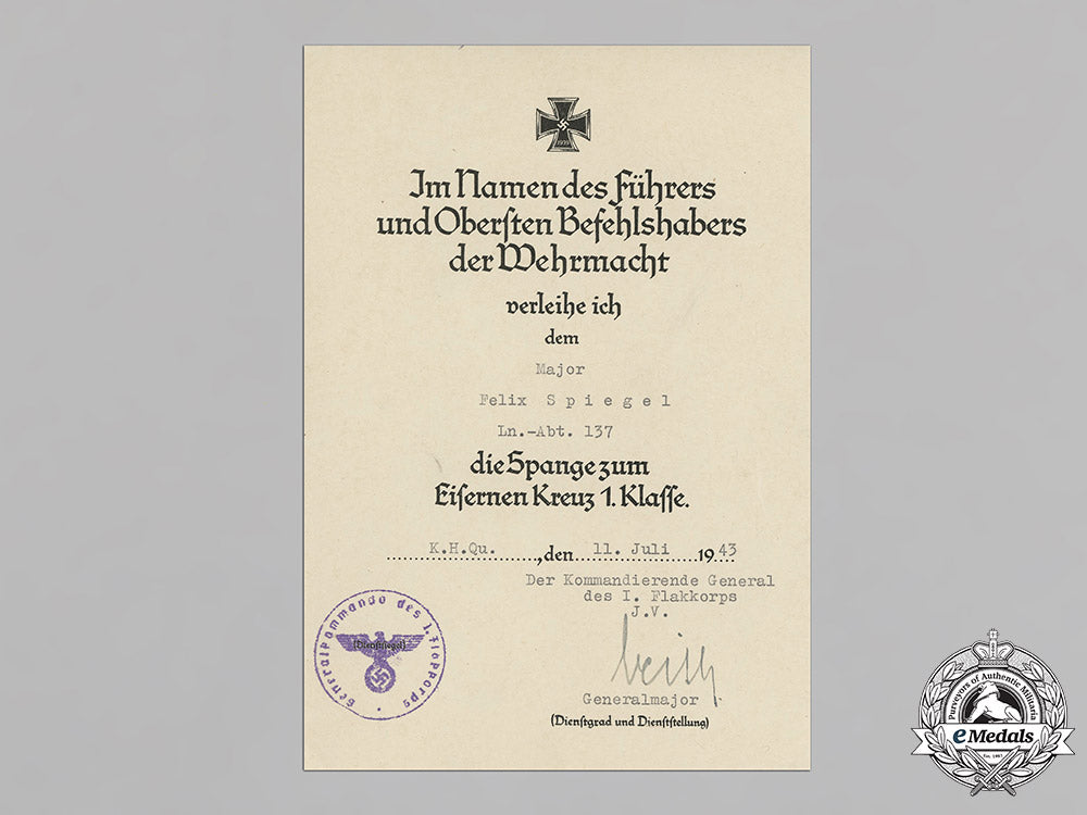 germany,_heer._the_first_and_second_war_award_documents_of_major_felix_spiegel_c18-037360