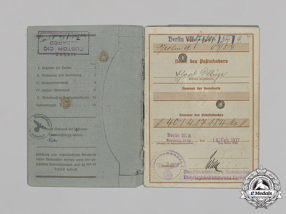 germany,_heer._a_wehrpaß_and_documents_belonging_to_erhard_pflüger_c18-037501