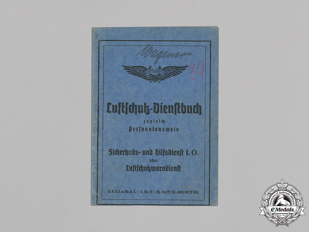 germany,_rlb._a_luftschutz_service_book/_identity_card_belonging_to_paul_wagener_c18-037517
