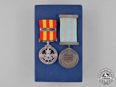Canada. Two Fire Services Awards, To Lieutenant J.m. Robert, Lasalle Fire Services