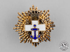 Spain, Franco’s Period. A Miniature Order Of Naval Merit, White Distinction, Grand Cross Star C.1950