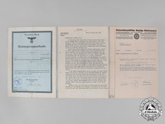 Germany, Third Reich. A Group Of Second War Period Documents, C. 1941-1942