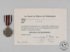 Germany, Imperial. An Honour Cross And Award Document To Alhard Von Dem Busche