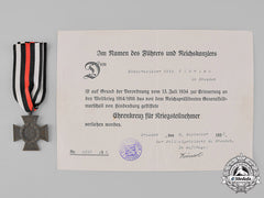 Germany, Third Reich. An Honour Cross Of The World War 1914/1918 With Document Of Issue
