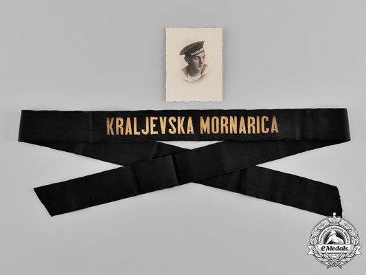 yugoslavia,_kingdom._royal_navy_cap_tally_ribbon_c18-040682