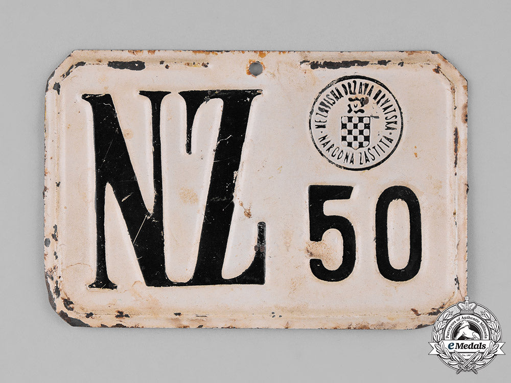 croatia,_independent_state._a_bicycle_plate_of_the"_peoples_defense"_organization_c18-041365