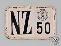 Croatia, Independent State. A Bicycle Plate Of The "Peoples Defense" Organization