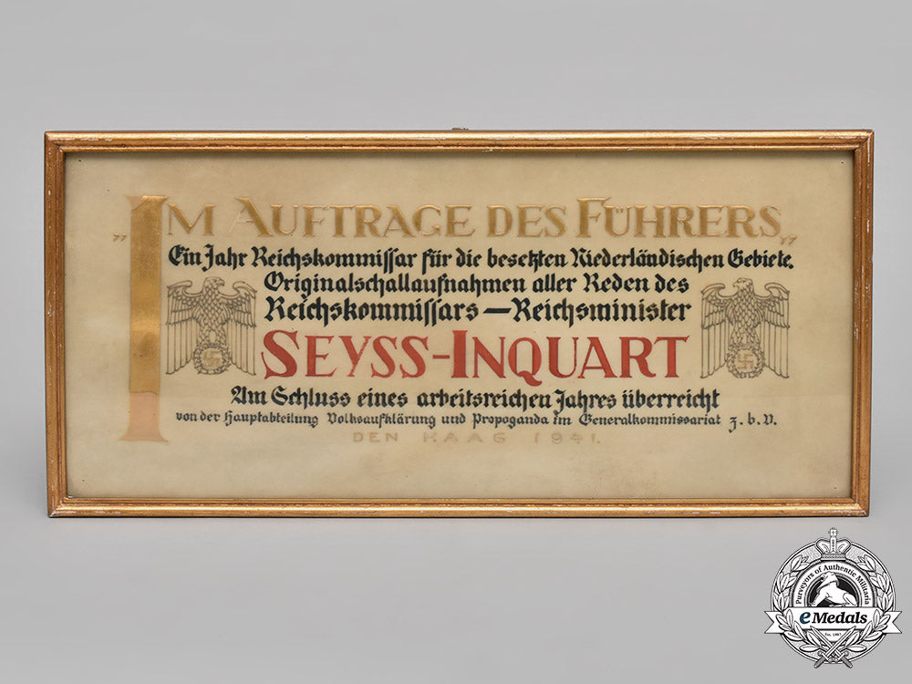 germany,_nsdap._a_framed_congratulatory_document_to_seyß-_inquart1941_c18-041684