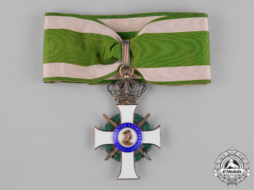 saxony,_kingdom._an_albrecht_order,_commander’s_cross_with_swords,_c.1915_c18-042378