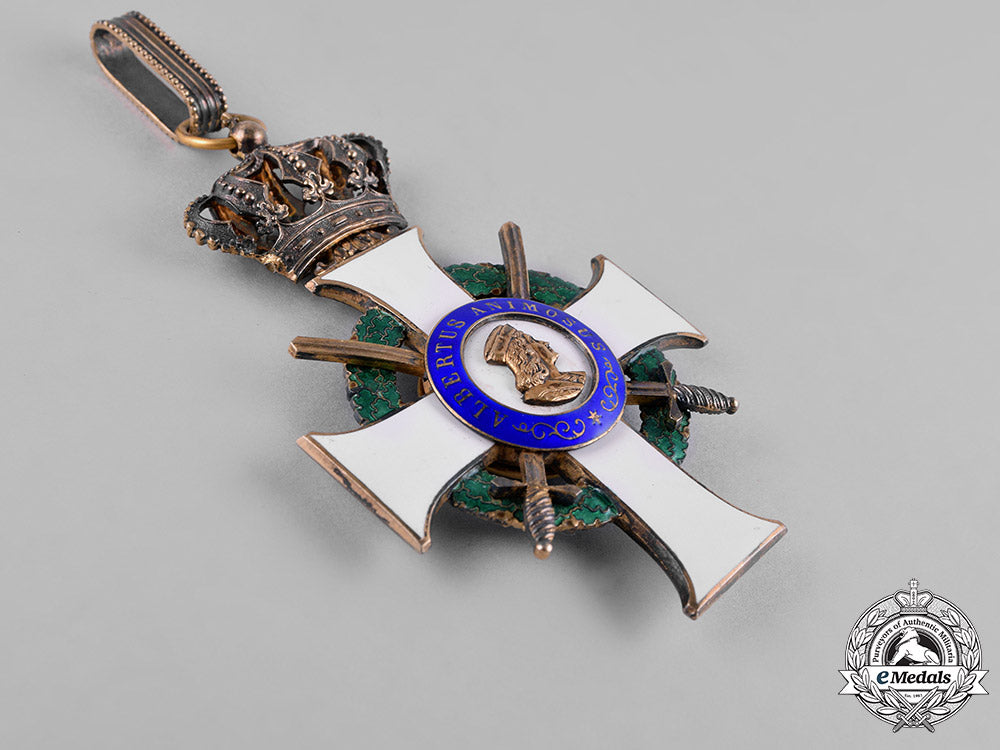 saxony,_kingdom._an_albrecht_order,_commander’s_cross_with_swords,_c.1915_c18-042382