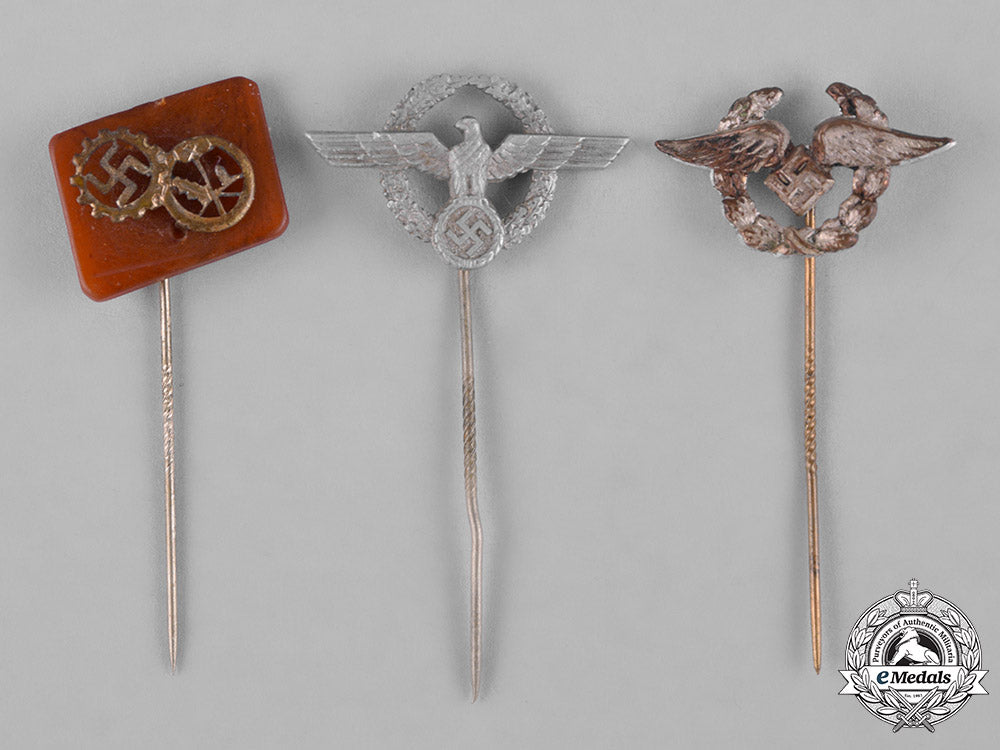 germany,_third_reich._a_lot_of_third_reich_organization_membership_stick_pins_c18-042410