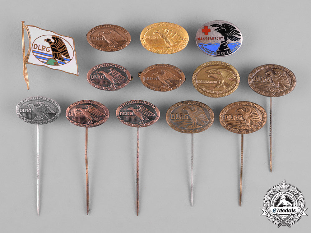 germany,_federal_republic._a_lot_of_german_life_saving_association(_dlrg)_pins_c18-042528