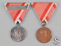 Austria, Empire. Two Bravery Medals, By Kautsch, C.1917