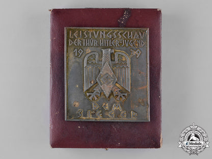 germany,_hj._an_award_plaque_for_the_performance_show_of_the_thüringen_hj,_with_presentation_case,_by_gustav_brehmer_c18-042929