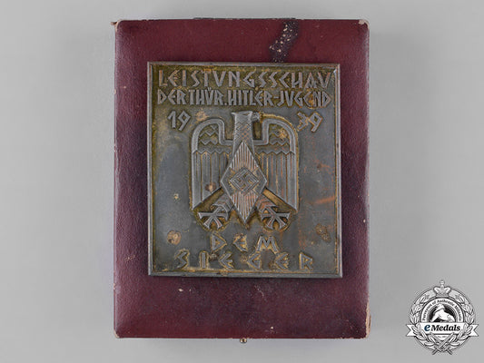germany,_hj._an_award_plaque_for_the_performance_show_of_the_thüringen_hj,_with_presentation_case,_by_gustav_brehmer_c18-042929