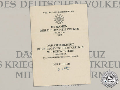 germany,_wehrmacht._a_very_scarce_unissued_award_document_for_a_knight’s_cross_of_the_war_merit_cross_with_swords_c18-044185