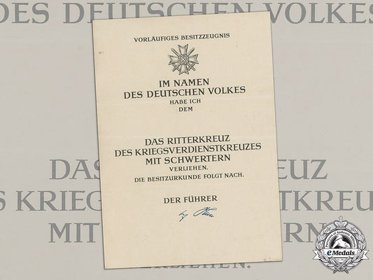 germany,_wehrmacht._a_very_scarce_unissued_award_document_for_a_knight’s_cross_of_the_war_merit_cross_with_swords_c18-044185