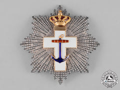 Spain, Kingdom. An Order Of Naval Merit, White Division, Grand Cross Star, C.1910
