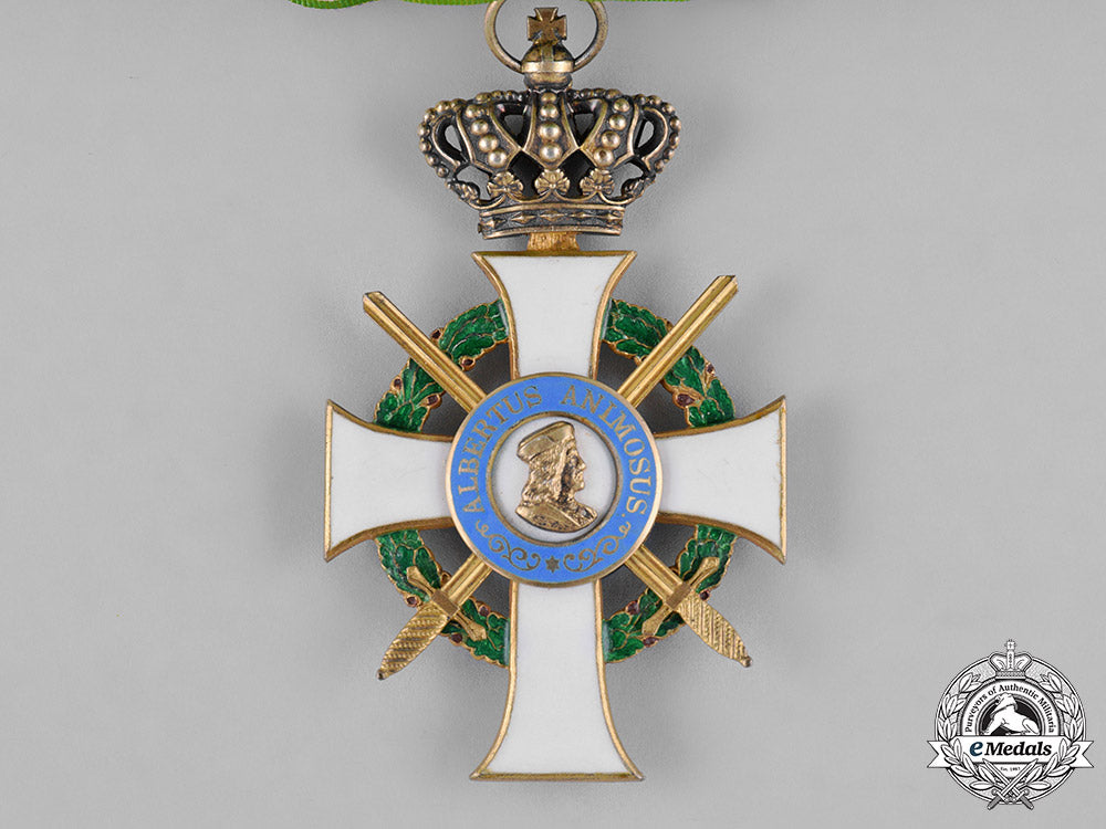 saxony,_kingdom._an_albrecht_order,_commander’s_cross_with_swords,_c.1916_c18-044369