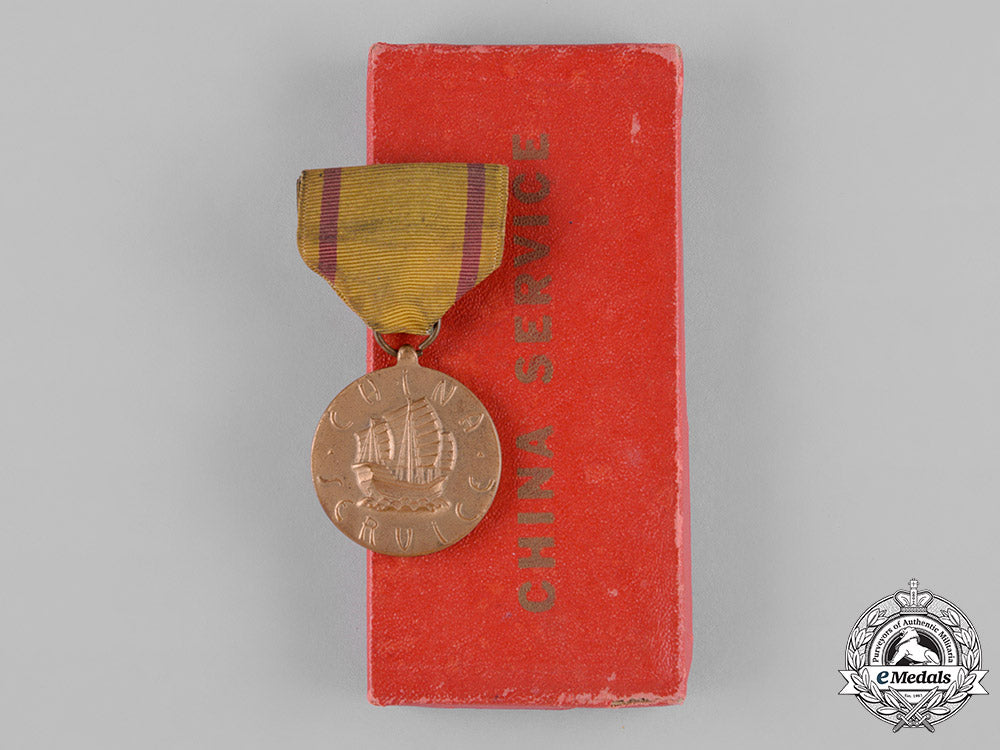 Chinese Service Ribbon United States. A China Service Medal In Case – eMedals