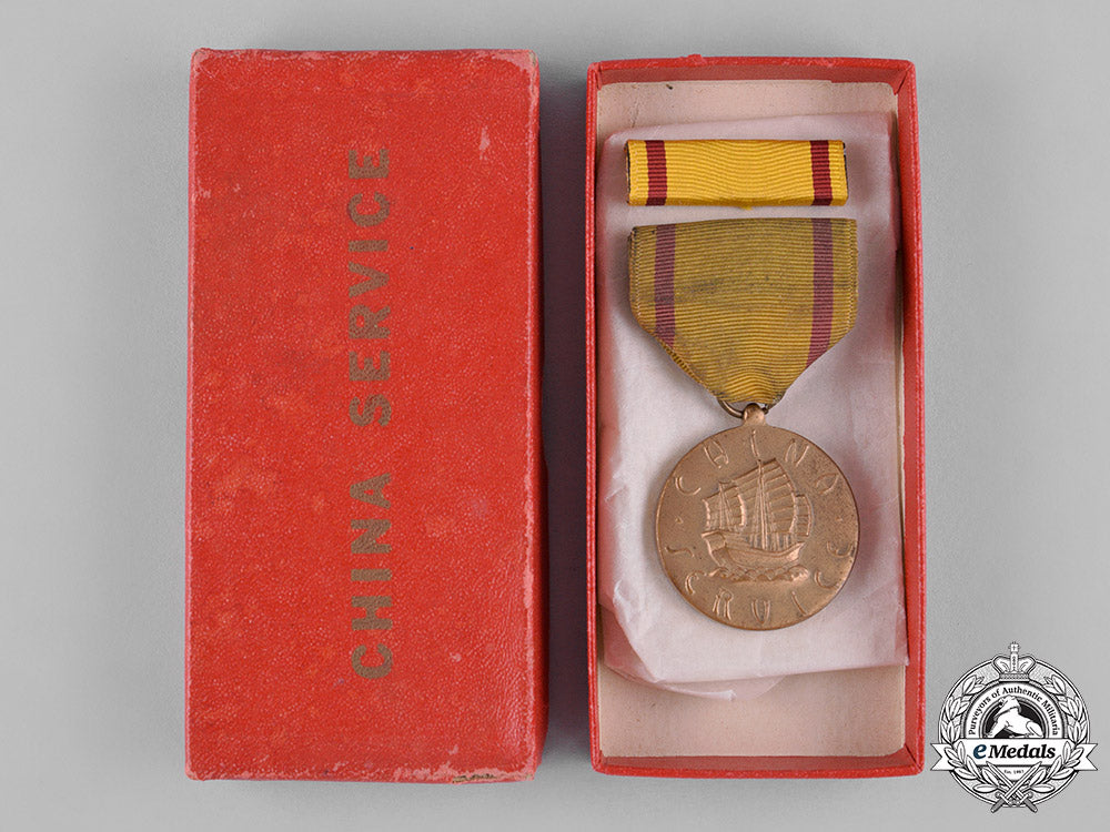 Chinese Service Ribbon United States. A China Service Medal In Case – eMedals