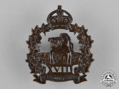 Canada. An 18Th Manitoba Mounted Rifles Cap Badge