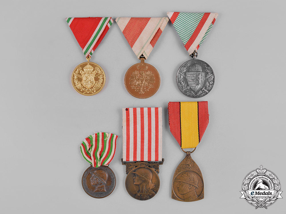 austria,_belgium,_bulgaria,_france,_hungary,_italy._a_lot_of_six_first_war_medals_c18-047305