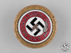 Germany, Nsdap. A Golden Party Badge, Awarded To Karl Wilhelm Bauer, By Deschler & Sohn, C.1933