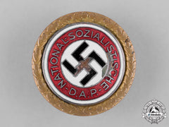 Germany, Nsdap. A Golden Party Badge, Awarded To Karl Wilhelm Bauer, By Deschler & Sohn, C.1933