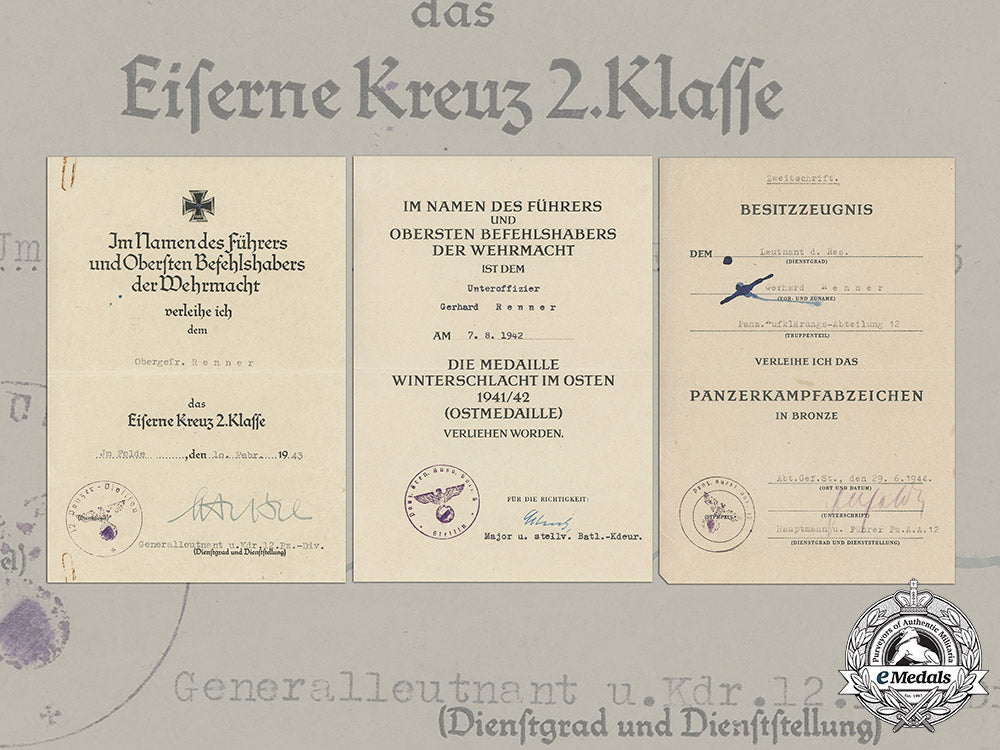 germany,_heer._a_collection_of_award_documents_to_panzer_reconnaissance_leutnant_gerhard_renner_c18-048766_1